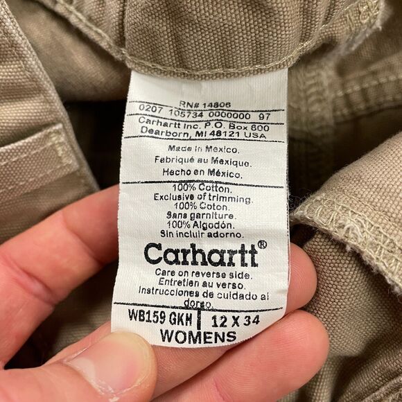 Lands' End Chino Carpenter Pants Womens 12 Brown High Rise Straight Casual 34x34 - Picture 6 of 13